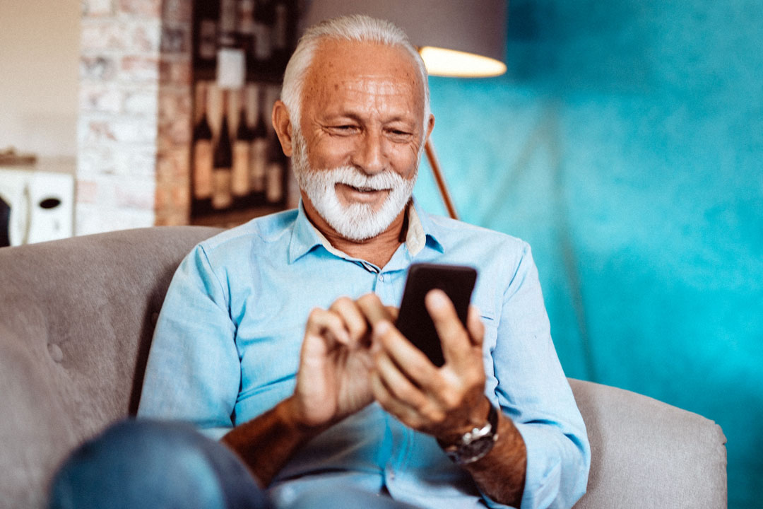 Man looking at his phone